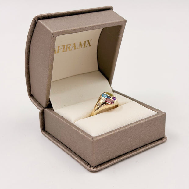 Family Ring Sello - Anillo Familiar de Oro (10k, 14k, 18k) y Piedras de Nacimiento