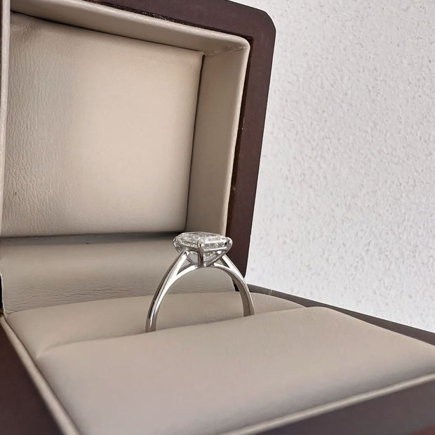 Anillo de Compromiso Aurora 1.0ct Corte ESMERALDA solitario - Anillo de Compromiso en Oro (10k, 14k, 18k) o plata 0.925 y Diamante Lab-Grown o Moissanita