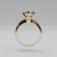 Anillo de Compromiso Clásico 1.0ct Corte REDONDO solitario- Anillo de Compromiso en Oro (10k, 14k, 18k) o plata 0.925 y Diamante Lab-Grown o Moissanita