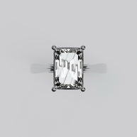 Anillo de Compromiso Aurora 1.0ct Corte ESMERALDA solitario - Anillo de Compromiso en Oro (10k, 14k, 18k) o plata 0.925 y Diamante Lab-Grown o Moissanita