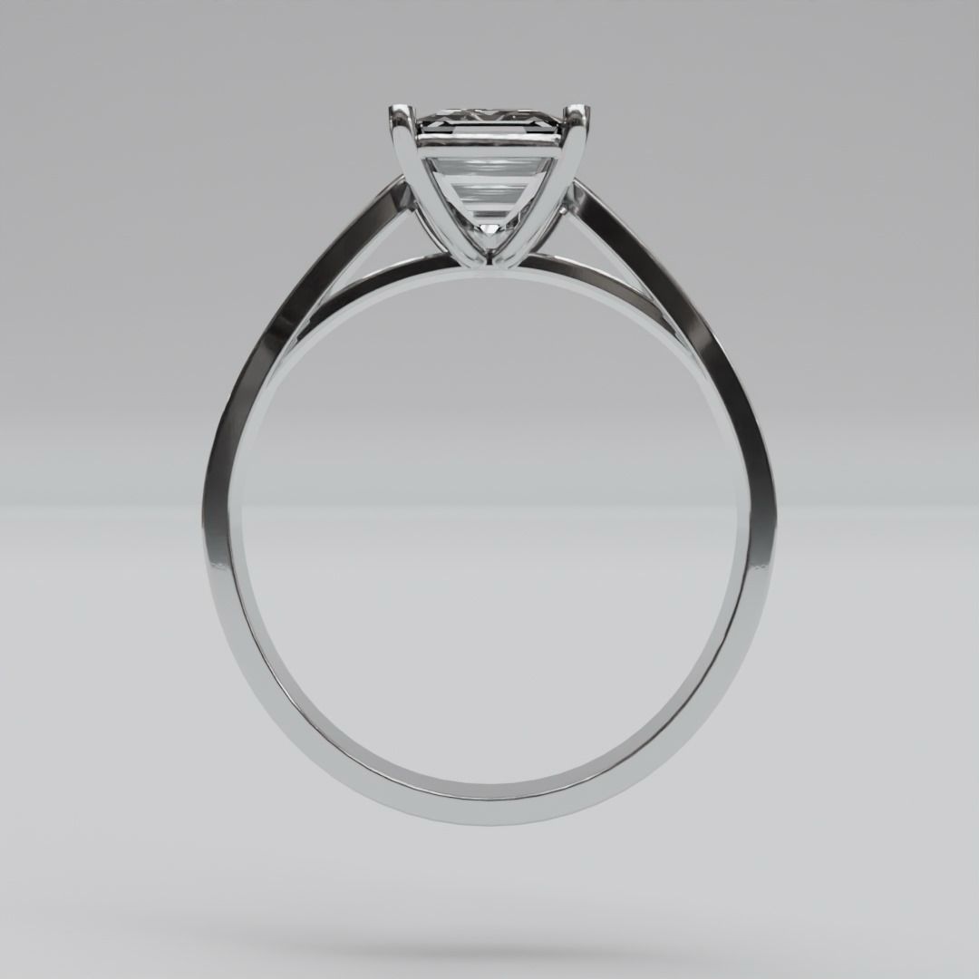 Anillo de Compromiso Aurora 1.0ct Corte ESMERALDA solitario - Anillo de Compromiso en Oro (10k, 14k, 18k) o plata 0.925 y Diamante Lab-Grown o Moissanita