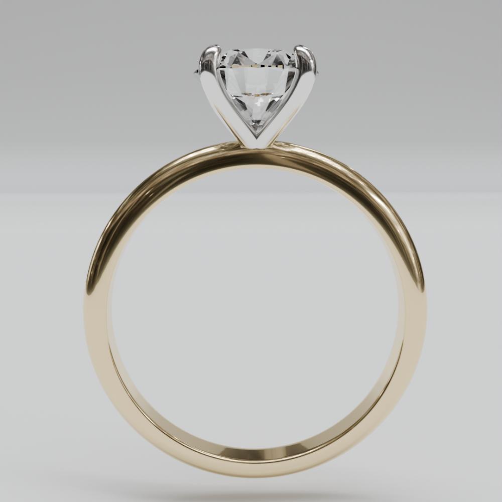 Anillo compromiso 1ct corte REDONDO solitario dos oros