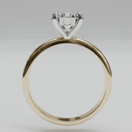 Anillo compromiso 1ct corte REDONDO solitario dos oros