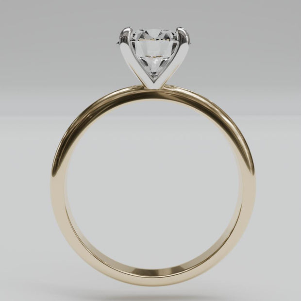 Anillo compromiso 1ct corte REDONDO solitario dos oros