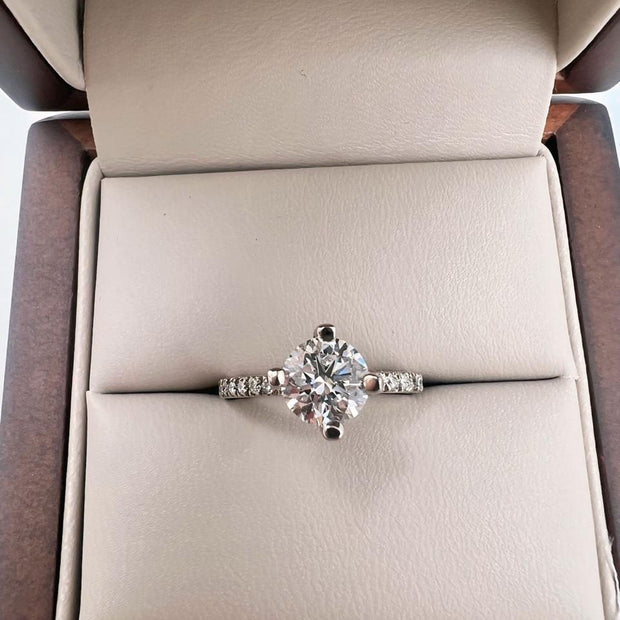 Anillo compromiso Twist 1.0ct Corte REDONDO media churumbela - Anillo de Compromiso en Oro (10k, 14k, 18k) o Plata 0.925 y Diamante Lab-Grown