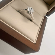 Anillo de Compromiso Clásico 1.0ct Corte REDONDO solitario- Anillo de Compromiso en Oro (10k, 14k, 18k) o plata 0.925 y Diamante Lab-Grown o Moissanita