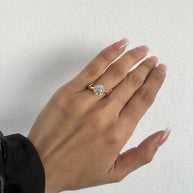 Anillo de Compromiso Clásico 1.0ct Corte REDONDO solitario- Anillo de Compromiso en Oro (10k, 14k, 18k) o plata 0.925 y Diamante Lab-Grown o Moissanita