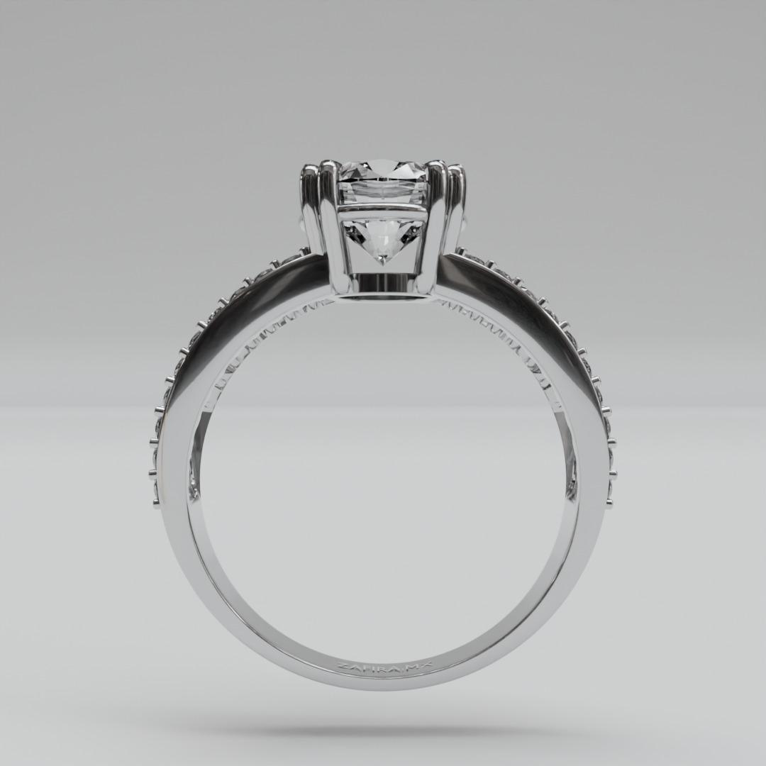 Anillo de Compromiso 1.5 ct Corte REDONDO con triple banda diamante labgrown. - Anillo de Compromiso en Oro (10k, 14k, 18k) y Diamante Lab-Grown