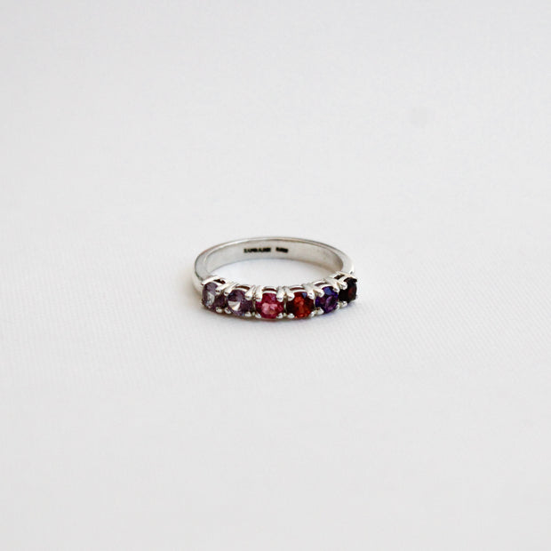 Anillo Familiar 6 piedras - Anillo Familiar de Oro (10k, 14k, 18k) y Piedras de Nacimiento