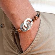 Pulsera Piedras con Aritos en plata 0.925 - Joyería Fina en Oro Sólido (10k, 14k, 18k)