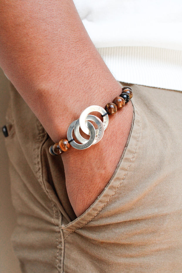 Pulsera Piedras con Aritos en plata 0.925