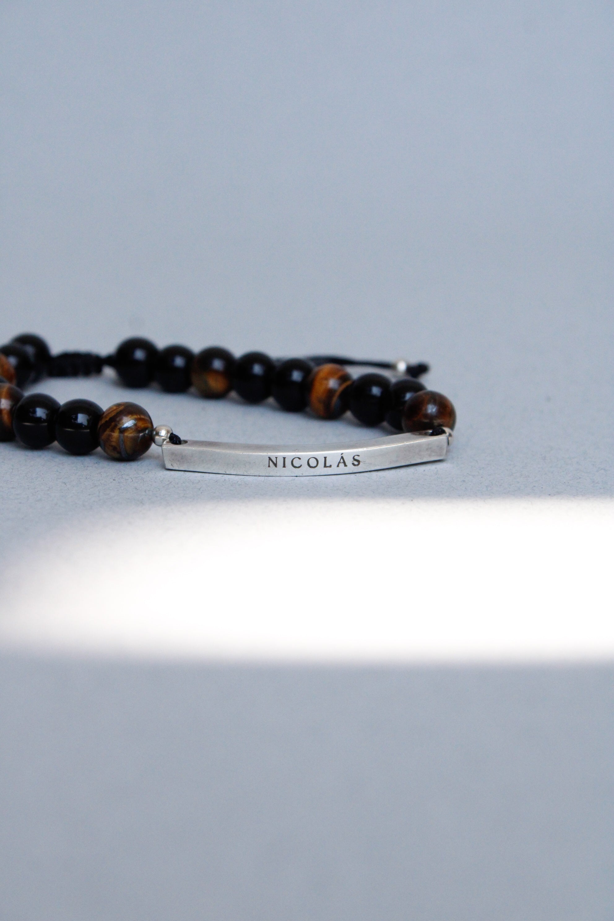 Pulsera de piedras con lingote plata 0.925 - Joyería Personalizada en Oro (10k, 14k, 18k) o Plata