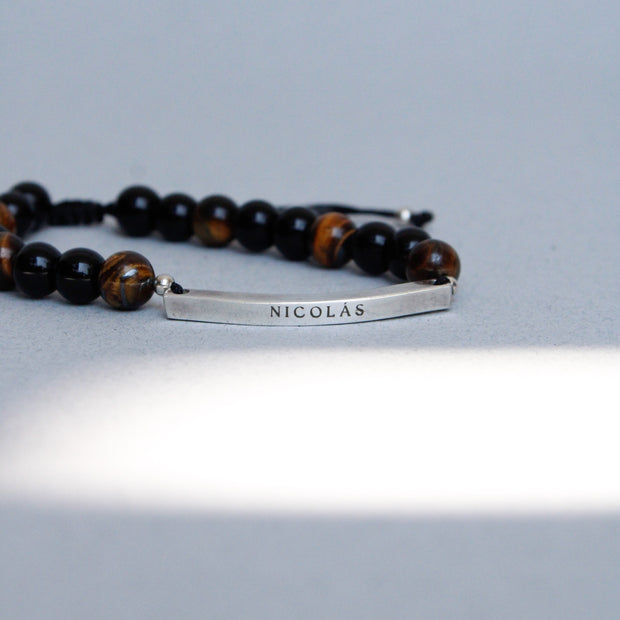 Pulsera de piedras con lingote plata 0.925 - Joyería Personalizada en Oro (10k, 14k, 18k) o Plata