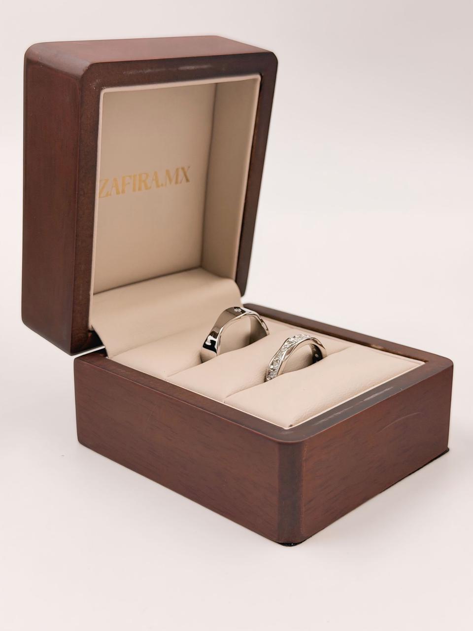 Anillos de boda Anilu con incrustaciones Diamante - Oro (10k, 14k, 18k)
