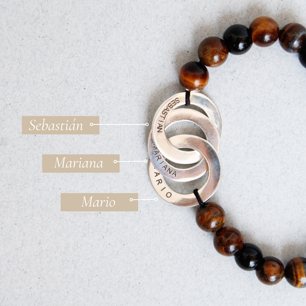 Pulsera Piedras con Aritos en plata 0.925 - Joyería Fina en Oro Sólido (10k, 14k, 18k)