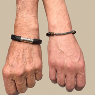 Pulsera Piel con Aritos en plata 0.925