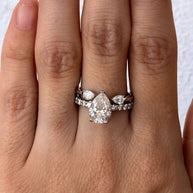 Anillo semi abierto de Apilamiento o Ring Wrap Corte Pera - Anillo de Compromiso en Oro (10k, 14k, 18k) y Diamante Lab-Grown