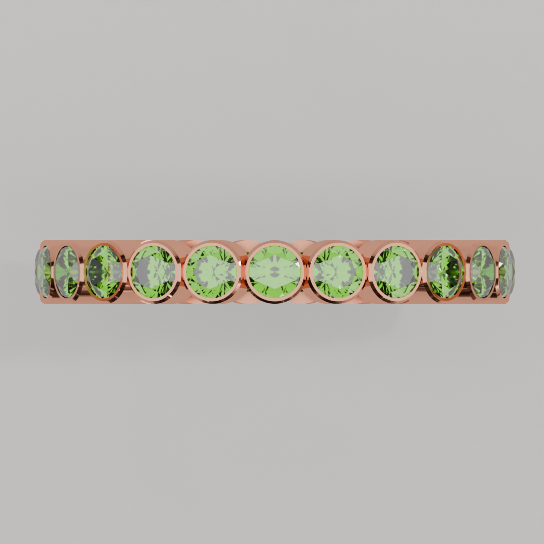 Churumbela Completa Peridoto BEZEL - Birthstone Agosto -2.5mm