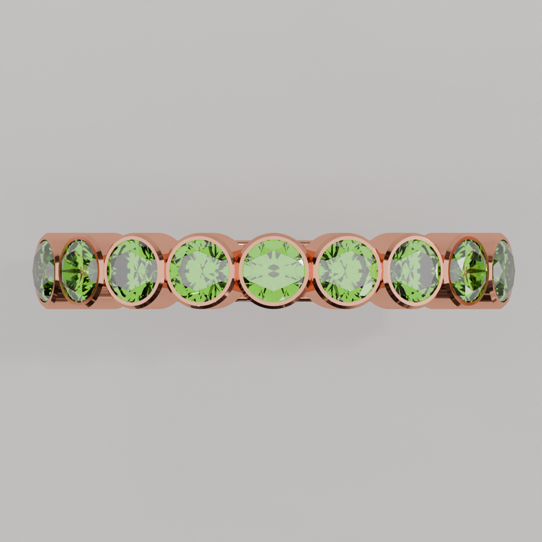 Anillo Media Churumbela Peridoto Birthstone Agosto Bisel (3.0mm) - Joyería Fina en Oro Sólido (10k, 14k, 18k) o Plata 0.925 — joyería hecha a mano por Zafira MX (foto 8)