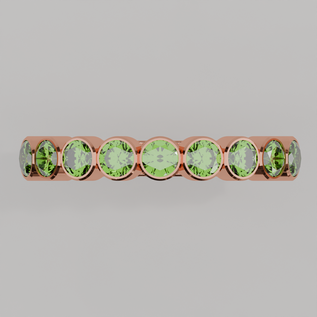 Media Churumbela Peridoto BEZEL - Birthstone Agosto-3.0mm