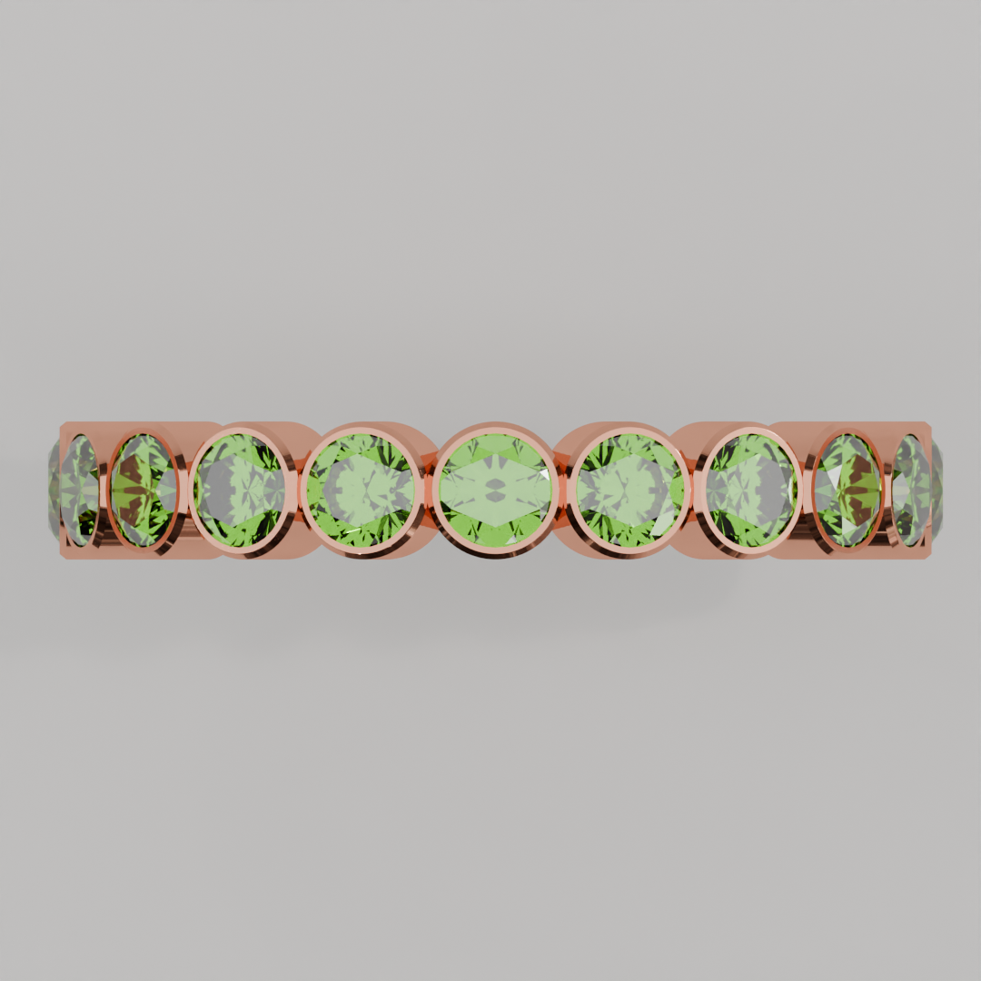 Churumbela Completa Peridoto BEZEL- Birthstone Agosto-3.0.mm