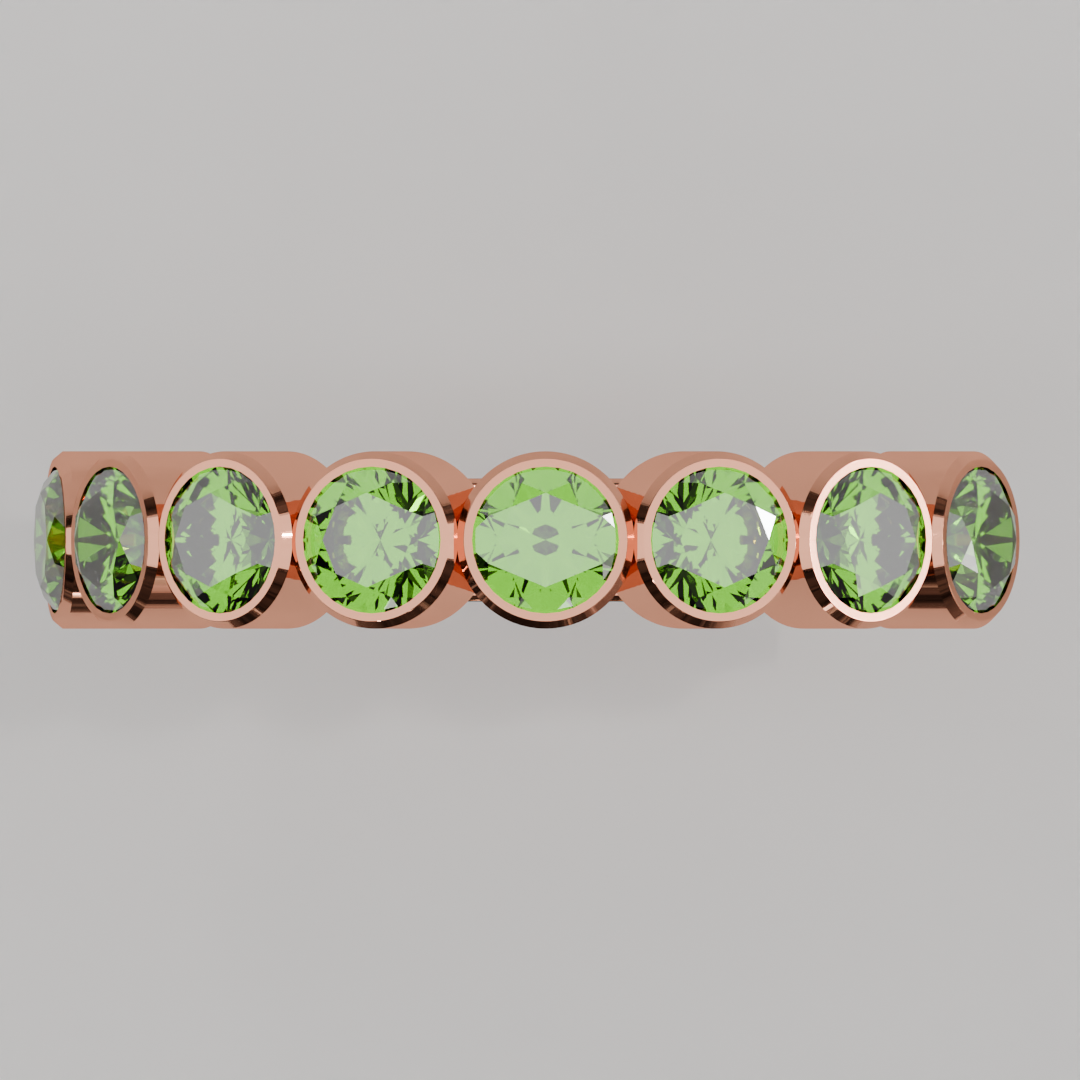 Media Churumbela Peridoto BEZEL- Birthstone Agosto -3.5mm