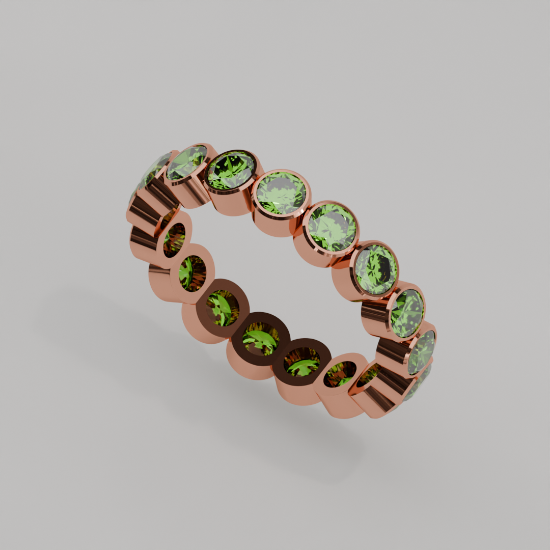 Churumbela Completa Peridoto BEZEL- Birthstone Agosto -3.5mm