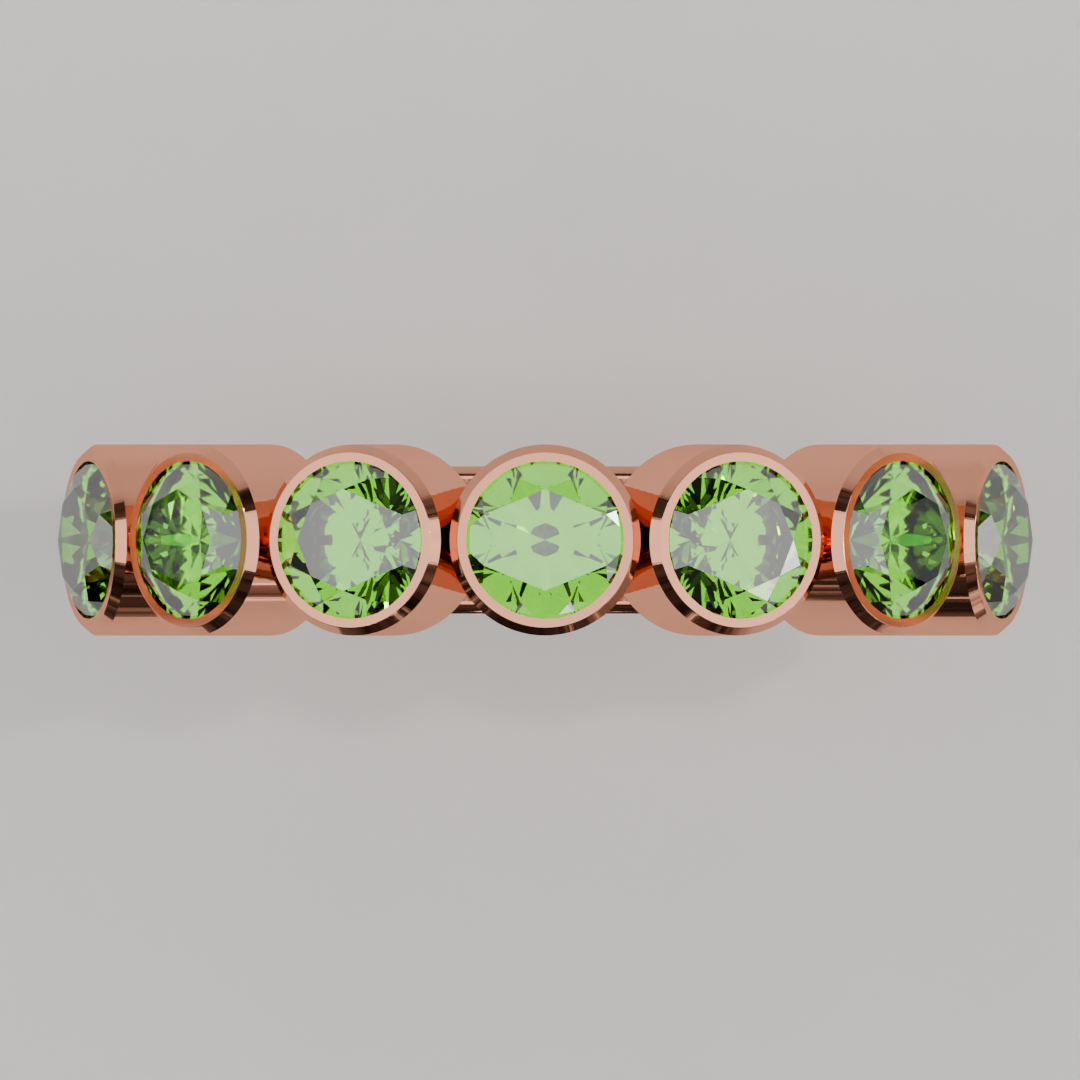 Media Churumbela Peridoto BEZEL - Birthstone Agosto - 4.0mm