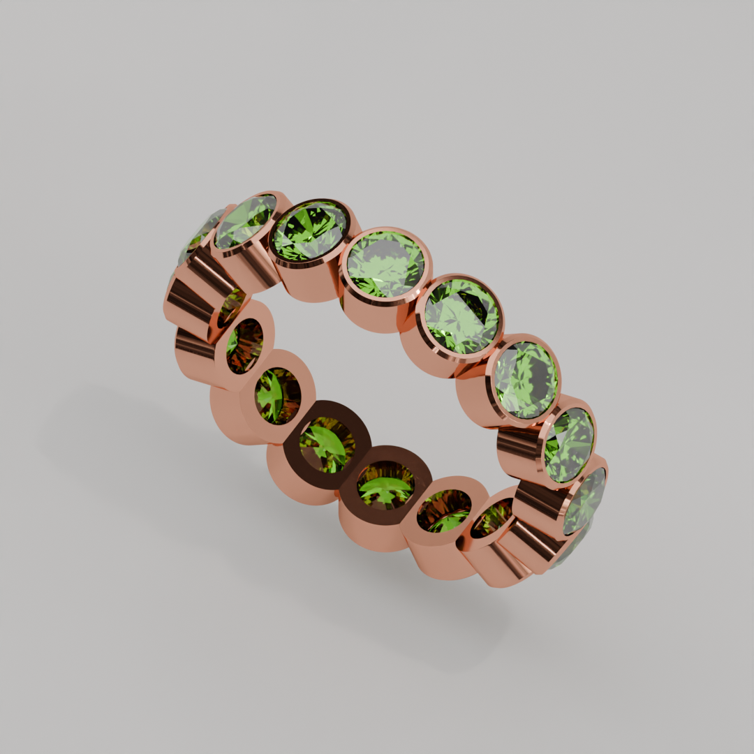 Churumbela Completa Peridoto BEZEL - Birthstone Agosto - 4.0mm