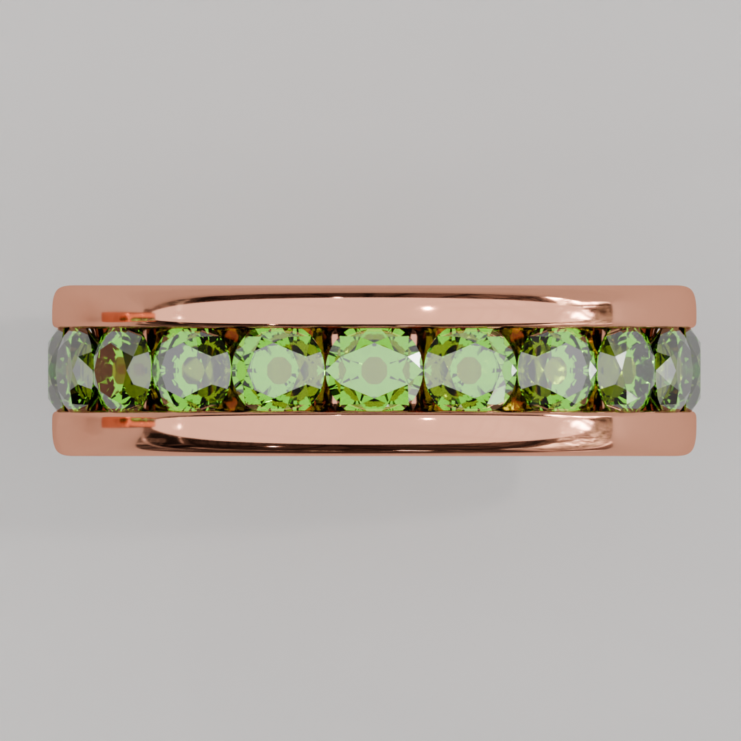 Churumbela Completa Peridoto CANAL - Birthstone Agosto -3.5mm