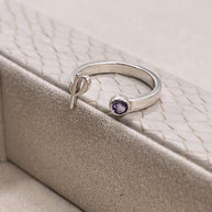 Anillo Inicial Piedras Semi Preciosas - Joyería Personalizada en Oro (10k, 14k, 18k) o Plata