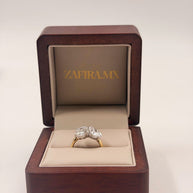 Anillo de Compromiso Toi et Moi 4.0ct Pera y Esmeralda (10k, 14k, 18k) o Plata 0.925 y Diamante Lab-Grown o Moissanita