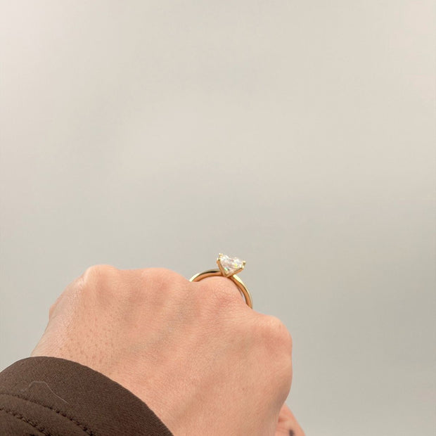 Anillo de Compromiso 2.0ct Corte PRINCESA Solitario - Anillo de Compromiso en Oro (10k, 14k, 18k) o Plata 0.925 y Diamante Lab-Grown o Moissanita