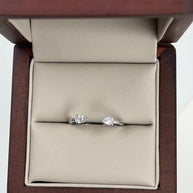 Anillo semi abierto de Apilamiento o Ring Wrap Corte Pera - Anillo de Compromiso en Oro (10k, 14k, 18k) y Diamante Lab-Grown